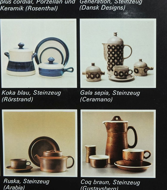 Image 1 of 5 soup bowls with plates ceramano gala sepia esthetique tique gerda heuckeroth 1970s