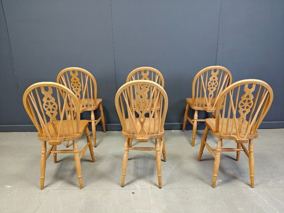 Image 1 of Ensemble de 6 chaises de salle à manger Ercol vintage, années 1950