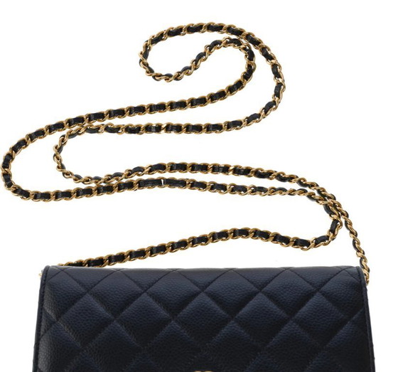 Image 1 of Portafoglio Sac CHANEL con catena en Cuir Noir - 101614%%