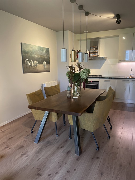 Table à manger en noyer Riva 1920