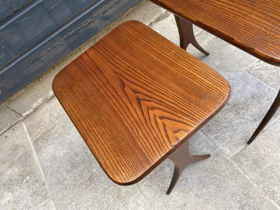 Image 1 of Set of 3 nesting tables by Raphaël Raffel Raphael Scandinavian style vintage 60s 1960