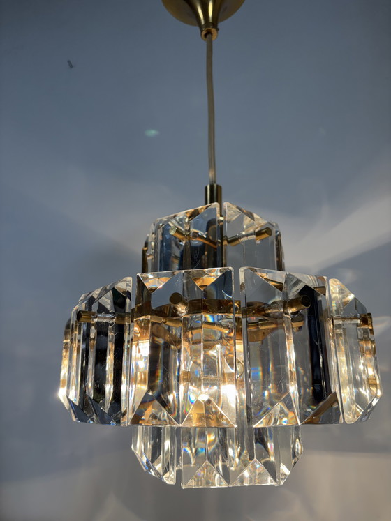 Image 1 of Kinkeldey Kroonluchter Messing & Kristal - Mid-Century