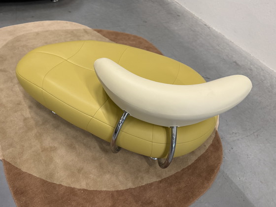 Image 1 of Leolux Kikko Chaise Longue Fauteuil geel Groen Creme 