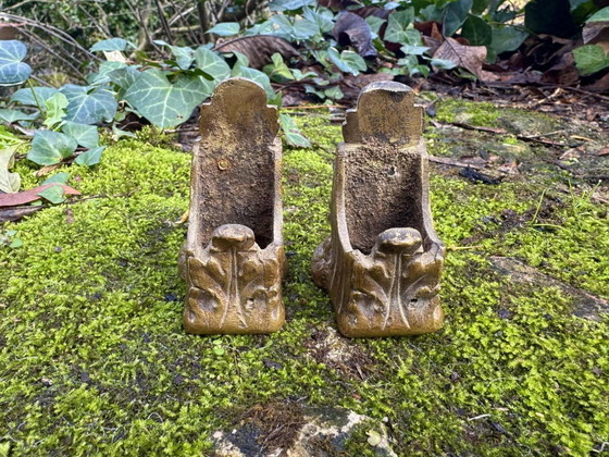 2 bronzen klauwvoet meubelornamenten Art Nouveau – Beeldhouwkunst, Brass (photo 4 of 7)