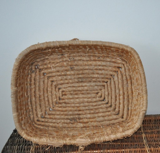 Raffia-Korb, 1940er Jahre