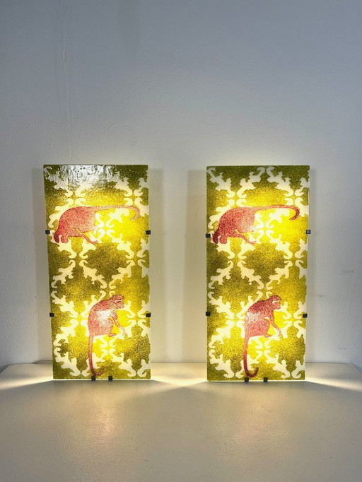 GYLLEN glass wall lamps, designed by Julia Treutiger for Ikea, 1990s.
