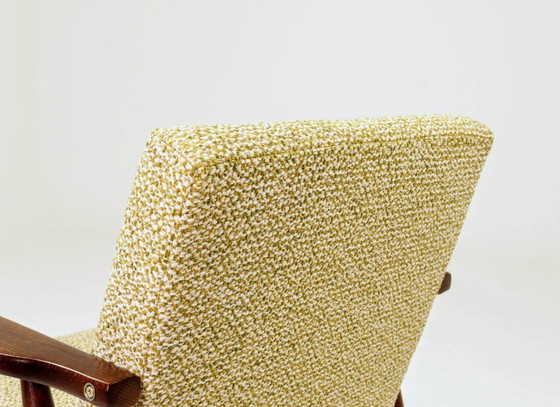 Image 1 of Fauteuil vintage vert mélange bouclé 1970 mid century modern design