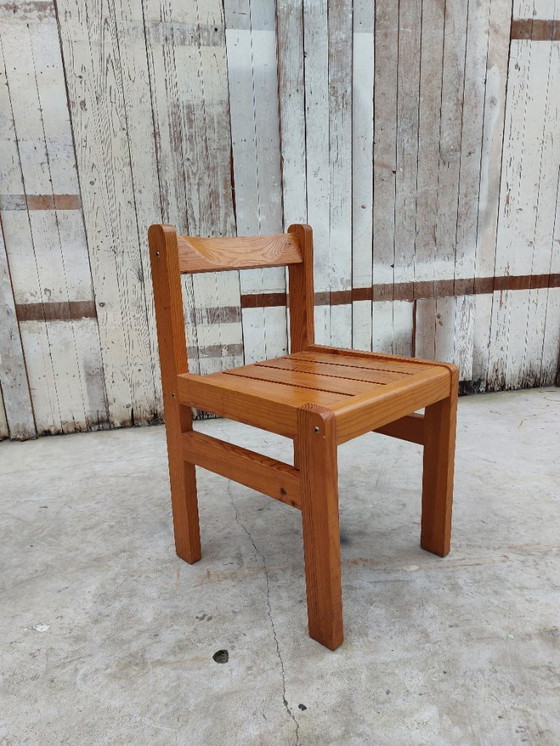 Image 1 of Minimalistische Holzstühle, 1970er Jahre, Satz von 4