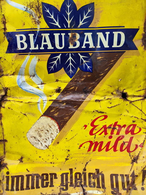 Image 1 of Sigari Blue Band / Periodo prebellico anni '20 / Insegna pubblicitaria smaltata