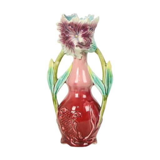 French Art Nouveau Vase Majolica