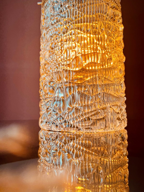 Image 1 of Unique! Kalmar Franken 60s ice glass pendant lamp