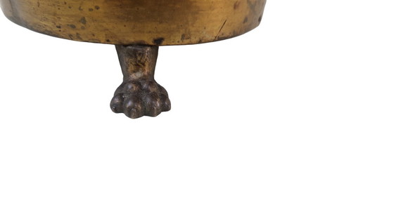 Image 1 of Antique Mahogany Jardinière Planter | Victorian Brass Cachepot, c.1850