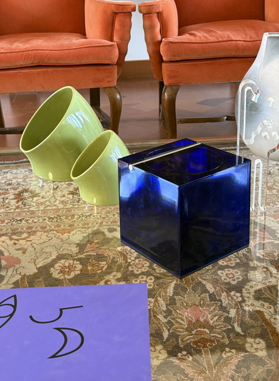 Image 1 of Ensemble de 2 vide-poche en céramique verte de l'ère spatiale, Sicart Italie vers 1970