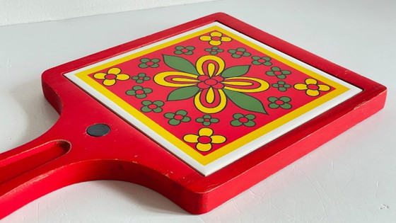 Vintage rode onderzetter – Keukenaccessoires, Ceramic, Wood (photo 12 of 30)