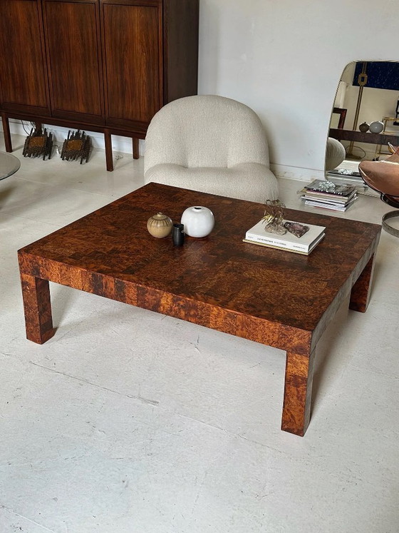 Low Table in Patchwork Elmwood Burl, Large Format. Belgium, late 1990s – Coffee tables (photo 6 of 10)