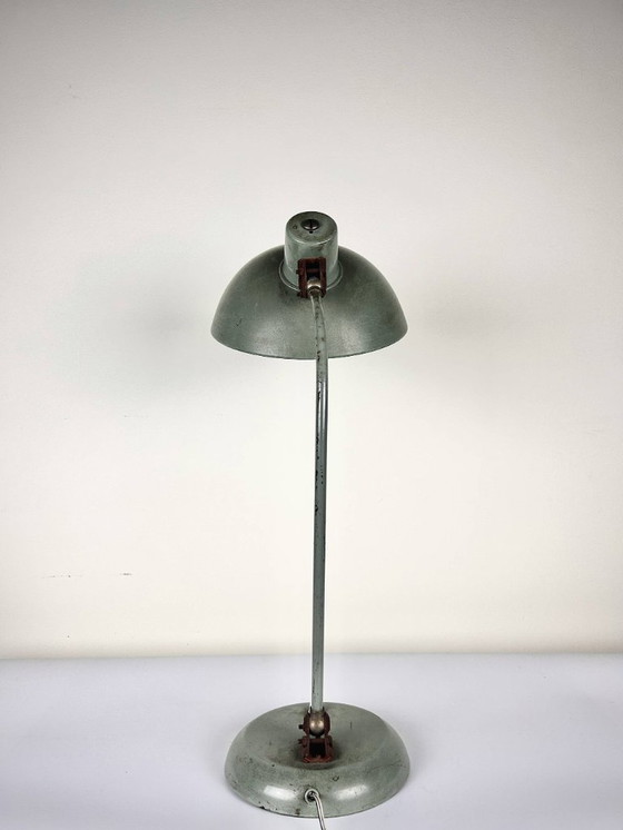 Image 1 of Lampada da tavolo industriale vintage - metallo verde, paralume XXL