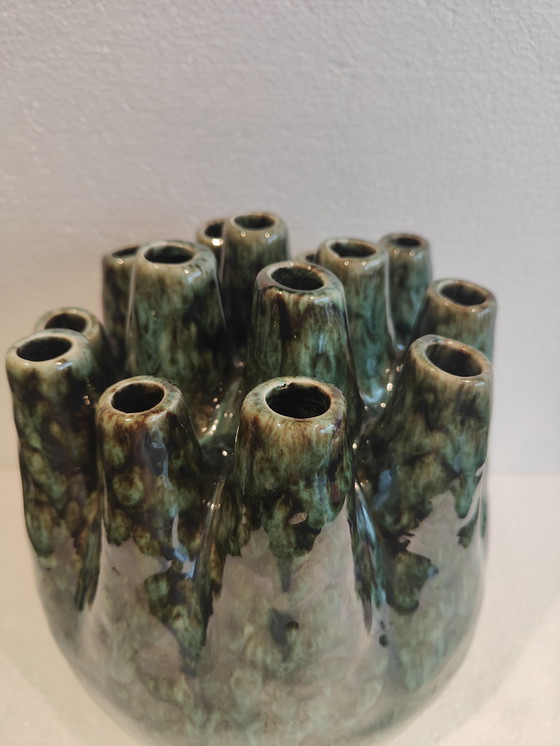 Image 1 of Organic Jarrón bajo tulipán verde grande