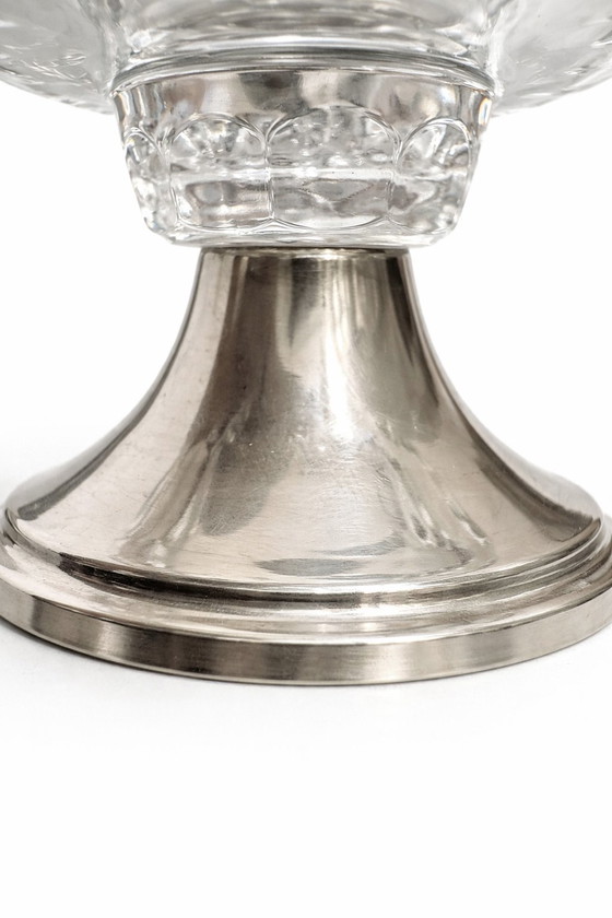 Image 1 of Dutch Silver & Cut Crystal Centerpiece by C.J. Stok - 1950s