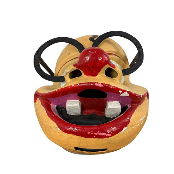 Image 1 of Testa da clown da carnevale vintage – grande decorazione in fibra di vetro per sfilate