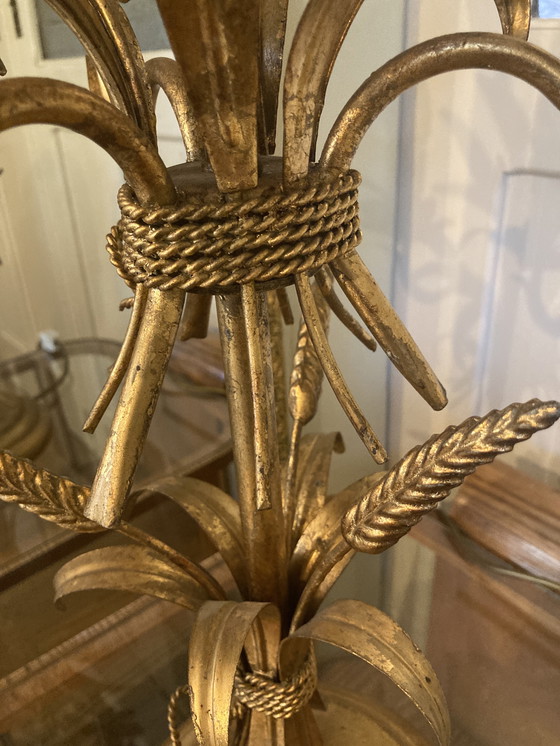 Image 1 of Lámpara de mesa original de Hans Kögl Weizengarbe, pátina Hollywood Regency