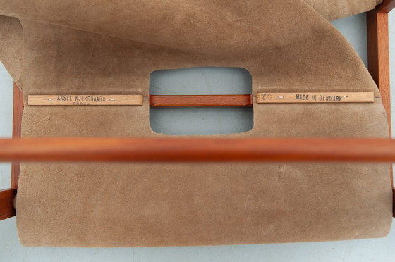 Image 1 of Teak and leather newspaper rack by Aksel Kjersgaard (1960s)