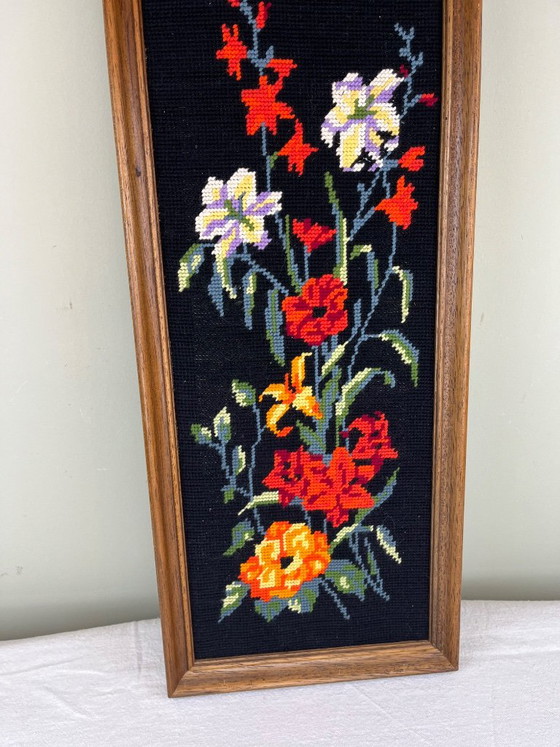 Canevas vintage, Objets d'art, Textile, Bois, Noir (photo 4 sur 5)