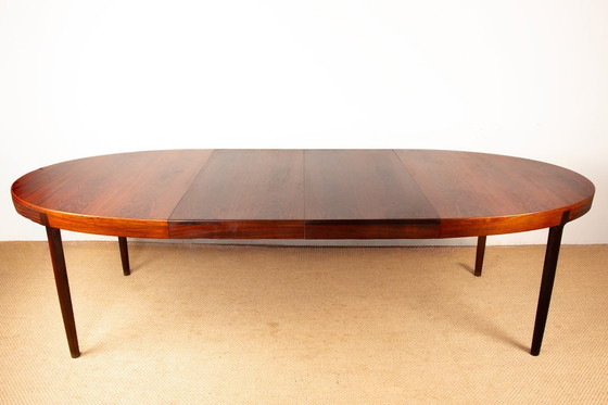 Image 1 of Grande tavolo da pranzo ovale estensibile in palissandro danese di Harry Østergaard per Randers Mobelfabrik 1960.