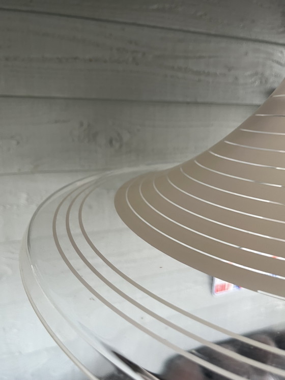 Vintage Meblo witch hat or trumpet swirl deco hanging lamp – Pendant lamps, Plastic (photo 5 of 11)