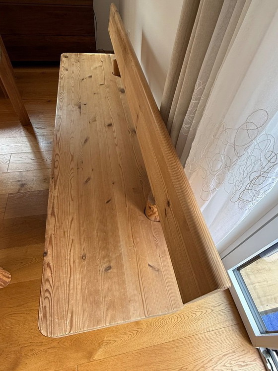Image 1 of Rainer Daumiller massief houten eetkamerset: eettafel, bank, 5 stoelen