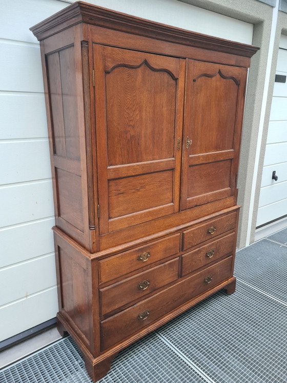 18th century, English sideboard cabinet. Antique cabinet, Wood, Brown (photo 2 of 15)