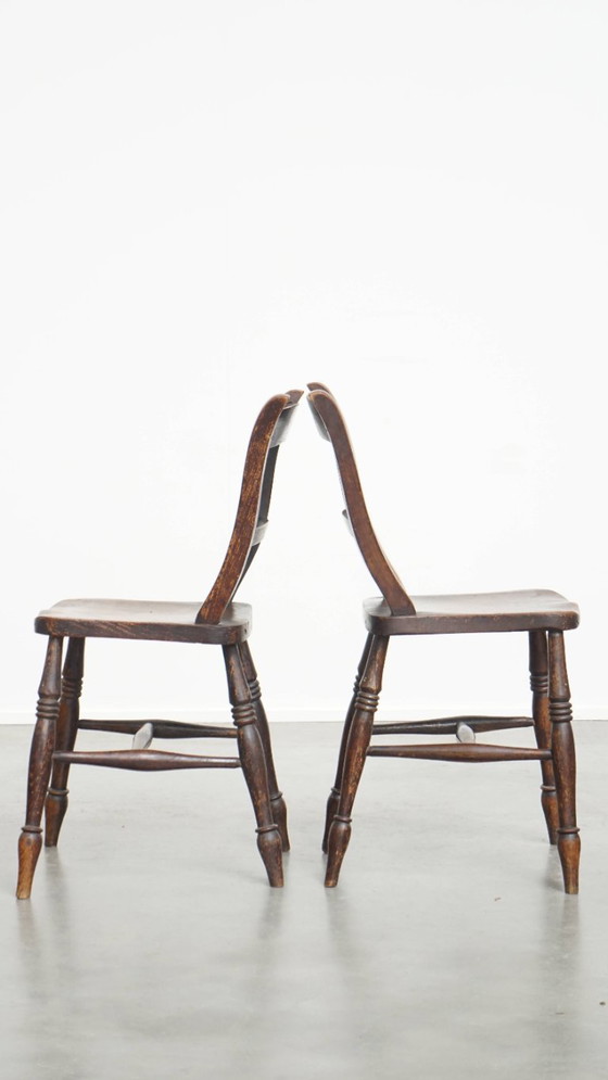 Image 1 of 10 x Antique English Oxford dining/kitchen chair