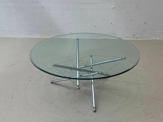 Table basse Tensegrity 713 de Theodore Waddell pour Cassina, 1973 – Tables basses, Glass, Chrome, Vintage (photo 7 of 13)