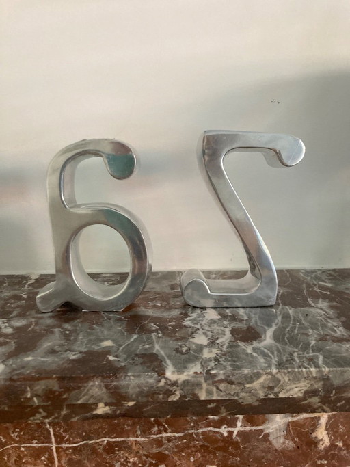 Boekensteun A Z Zilverkleurig Klassiek – decoratieve objecten, Metal (photo 2 of 5)