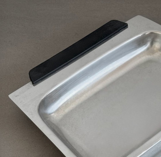 Image 1 of Vintage Stainless Steel Tray, Space Age Design, 70s