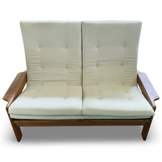 Image 1 of Circa anni '60 - Divano a 2 posti di fabbricazione danese - Schienale alto - Rivestimento pulito