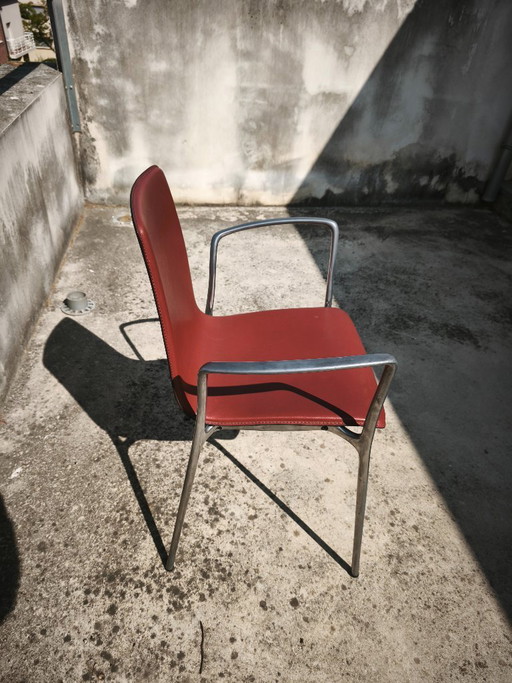 Gorka-stoelen van Jorge Pensi – eetkamerstoelen, Leather, Aluminium (photo 2 of 5)