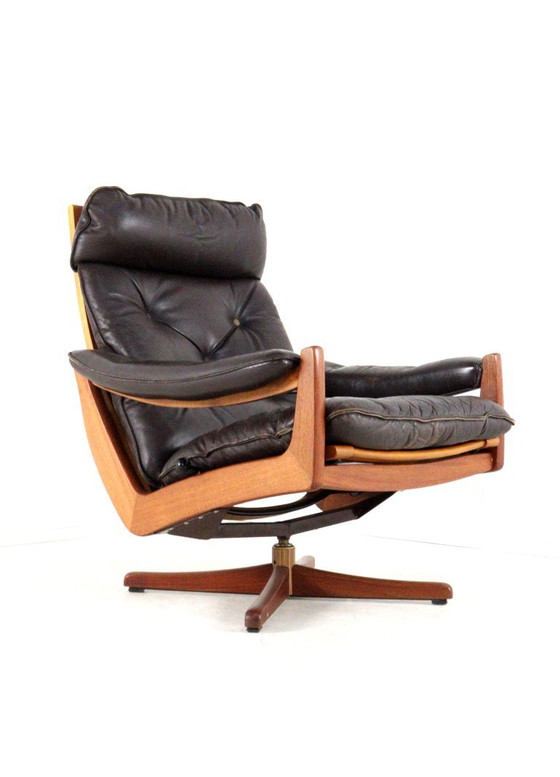 Söda Galvano - Lied Møbler Norway Fauteuil Vintage – Lied mobler, Leather, Wood (photo 7 of 18)