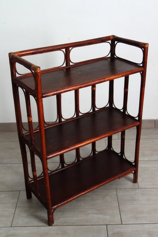 Vintage bamboo and rattan shelf