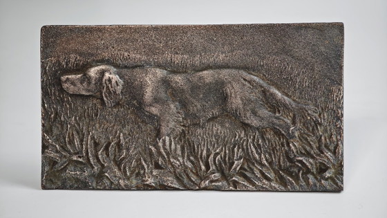 Image 1 of hunting dog Cast iron decorative wall plaque