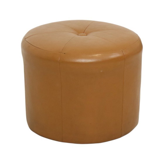 Image 1 of Pouf rotondo vintage color cammello