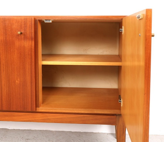 Vintage teak Sideboard with doors and drawers, 1960s, Wood, Brown, Mid Century Modern (photo 9 of 11)