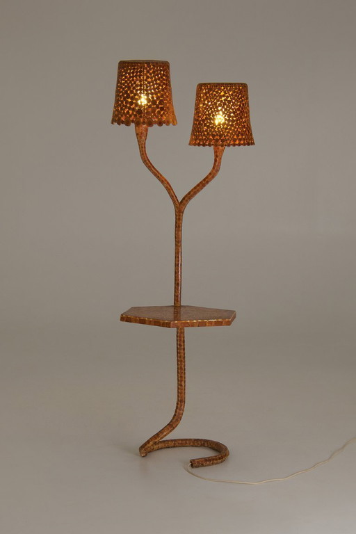 Australian Sculptural Floor Lamp with Table