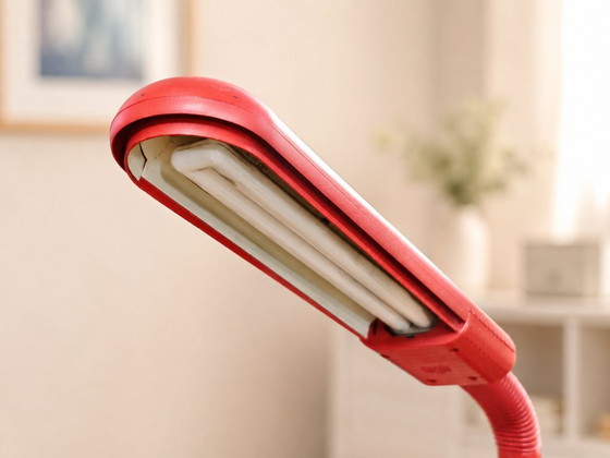Image 1 of Vintage Manade Floor Lamp Design Ph. Michel – Made in France 1980s, Adjustable Red Lamp