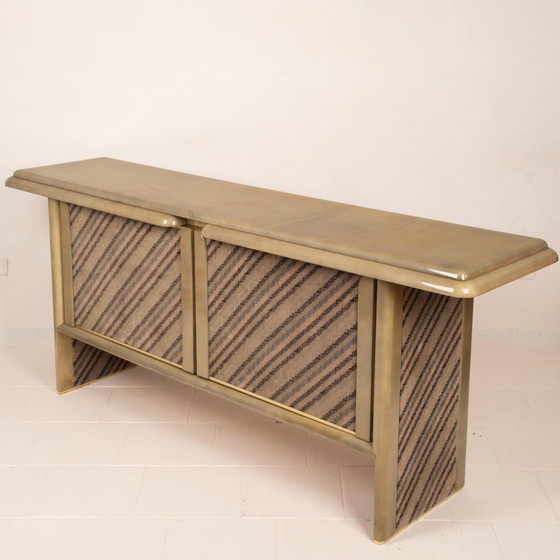 Sideboard aus Pergament und Missoni-Stoff von Angelo Mazzola für Salpol, 1980 – Martin, Wood, Metal (photo 14 of 26)