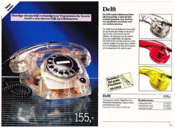 Image 1 of Transparent rotary phone Delft PTT 1985