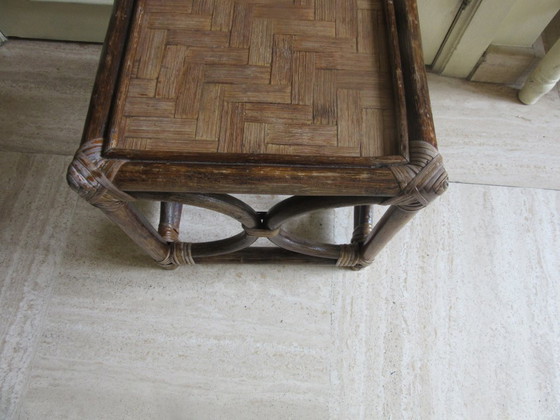 Image 1 of Vintage Rattan/Bamboo Side Table