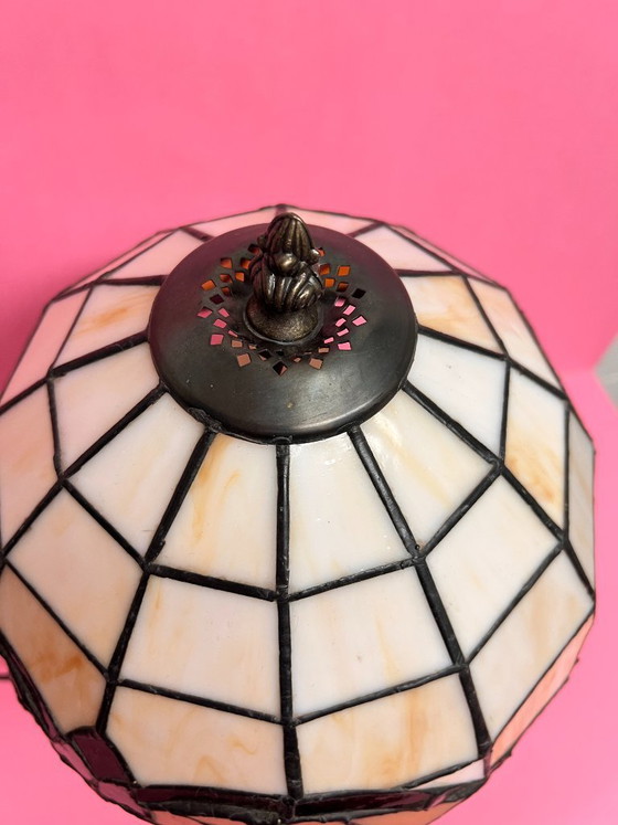 Image 1 of Vintage Tiffany style table lamp with glass shade, Art Deco floor lamp, Art Nouveau