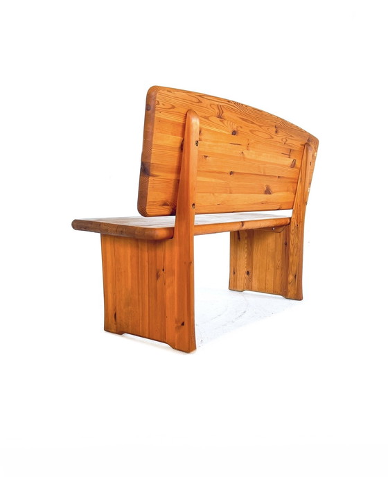 Image 1 of Vintage Brutalist bench in Pine, 1970s