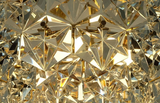 Image 1 of kinkeldey mid century kronleuchter pendelleuchte kristallglas und vergoldetes metall
