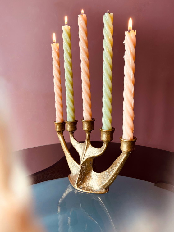 Image 1 of ¡Único! Candelabro de latón Van Gilde de mediados de siglo.